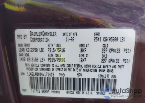 2004 Jeep Liberty Sport from USA, damaged, VIN 1J4GL48K04W171413